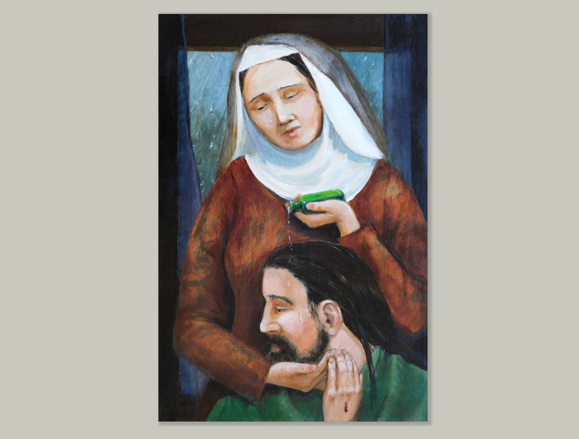 A Painting of Mary Magdalene Anointing Jesus Christ