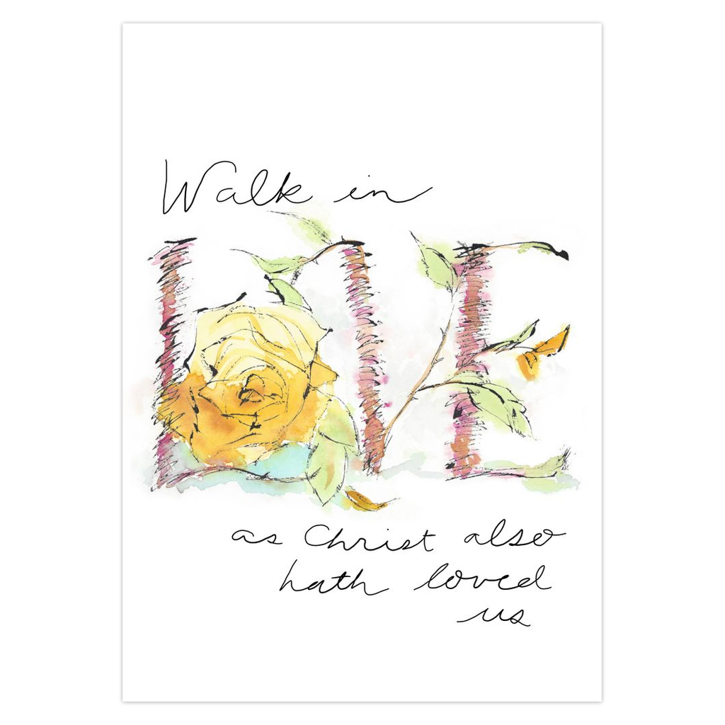 "Walk in LOVE" Art Greeting Card