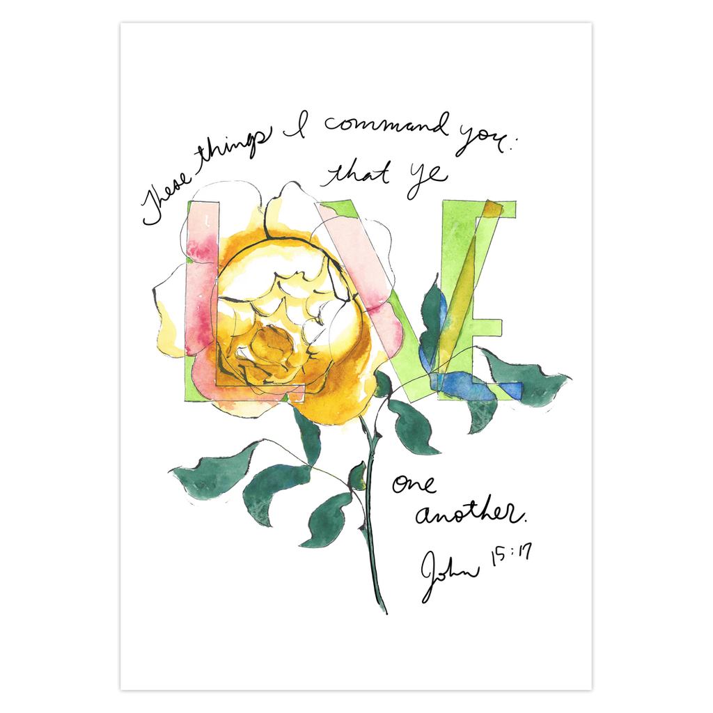 "LOVE One Another" Art Greeting Card