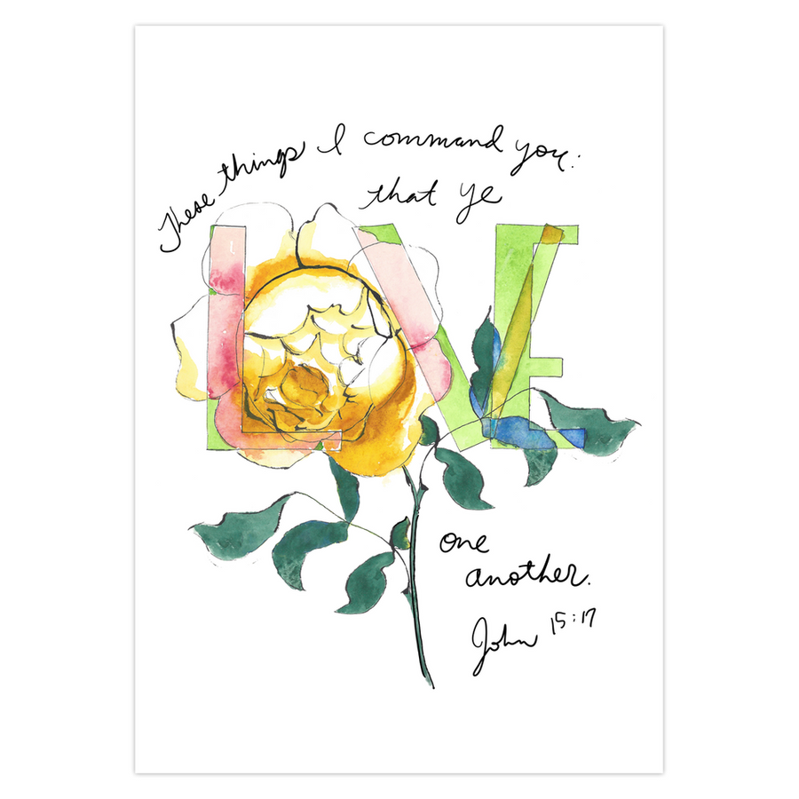 "LOVE One Another" Art Greeting Card