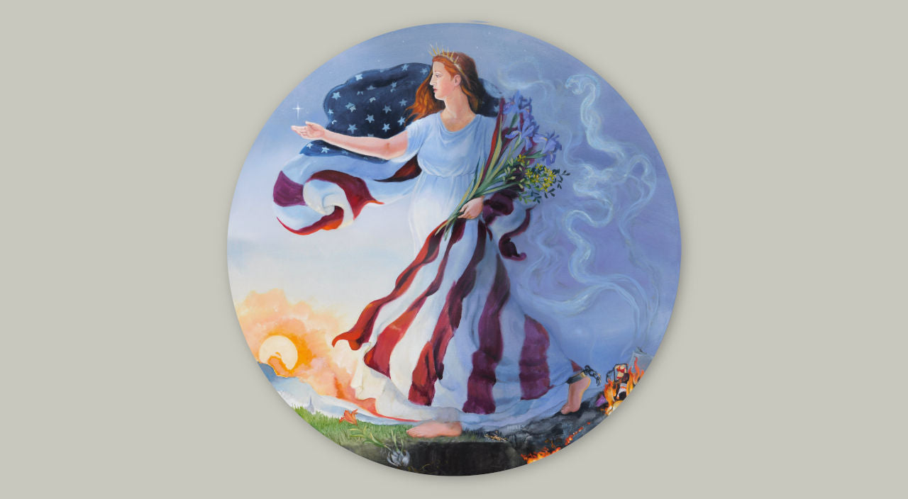 A Patriotic Christian Painting of American Liberty