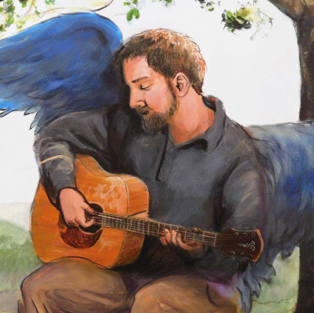 An Angel Playing the Guitar - Fine Art Poster