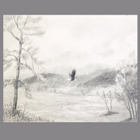 Thumbnail for Three Wooden Crosses - A Three-Panel Original Pencil Drawing - Landscape Painting with a Christian Theme
