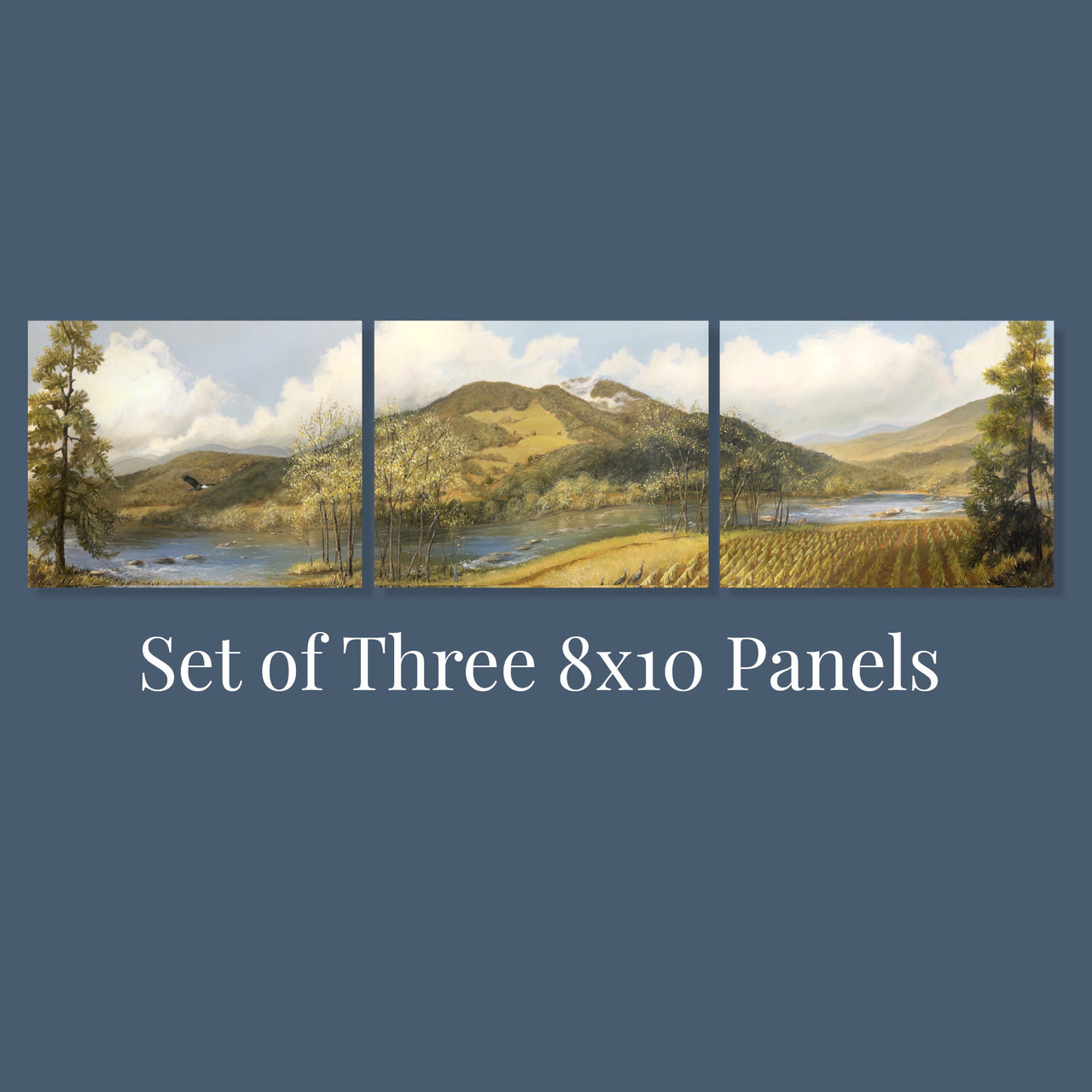 "Three Wooden Crosses" - Trio of 8x10 Canvas Prints