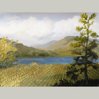 Thumbnail for Study for Three Wooden Crosses - A Three-Panel Original Painting - Landscape Painting with a Christian Theme