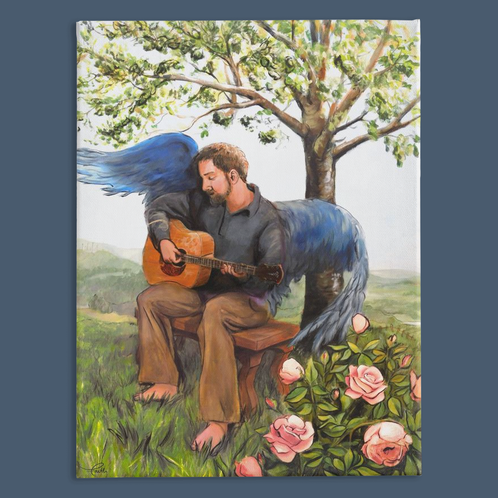 An Angel Playing the Guitar - Canvas Print