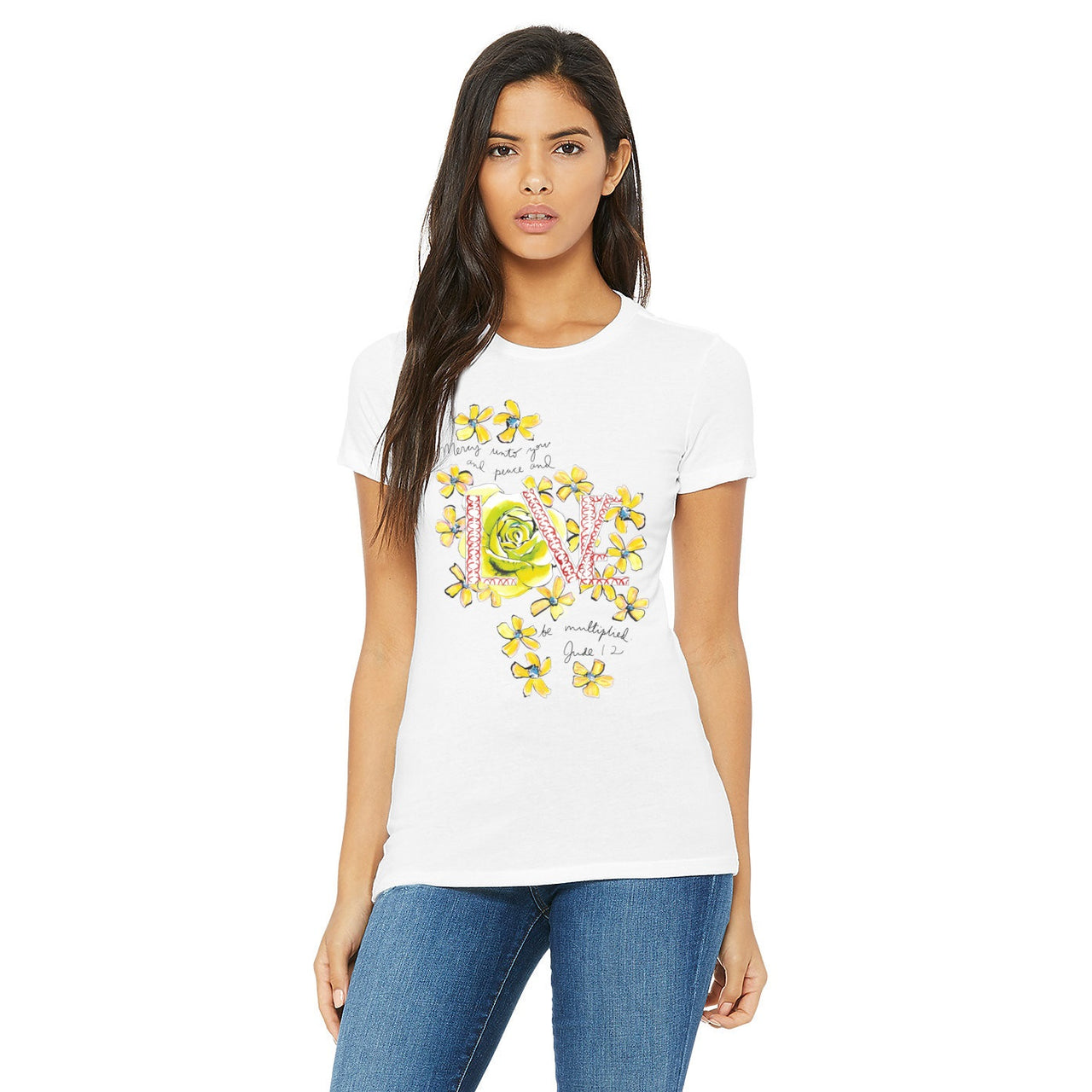 "Mercy and Peace and LOVE" Women's Crew Neck Tee