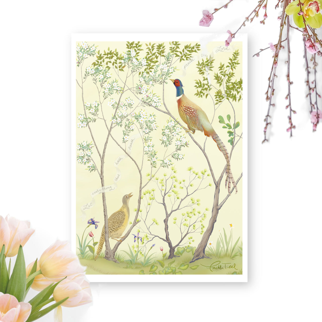 "Praise the LORD" Art Greeting Card in Cream