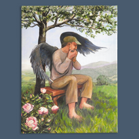 Thumbnail for A Modern Angel Playing Music in a Rose Garden - Canvas Print